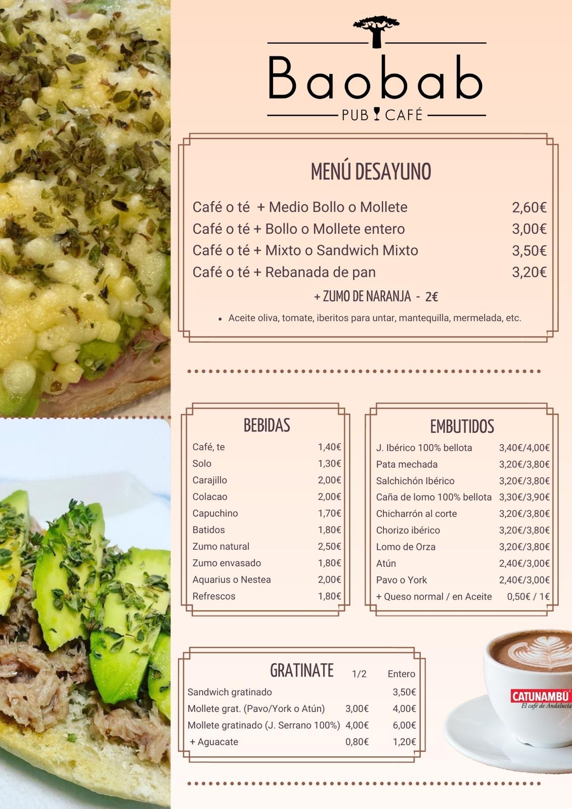 Carta de desayunos