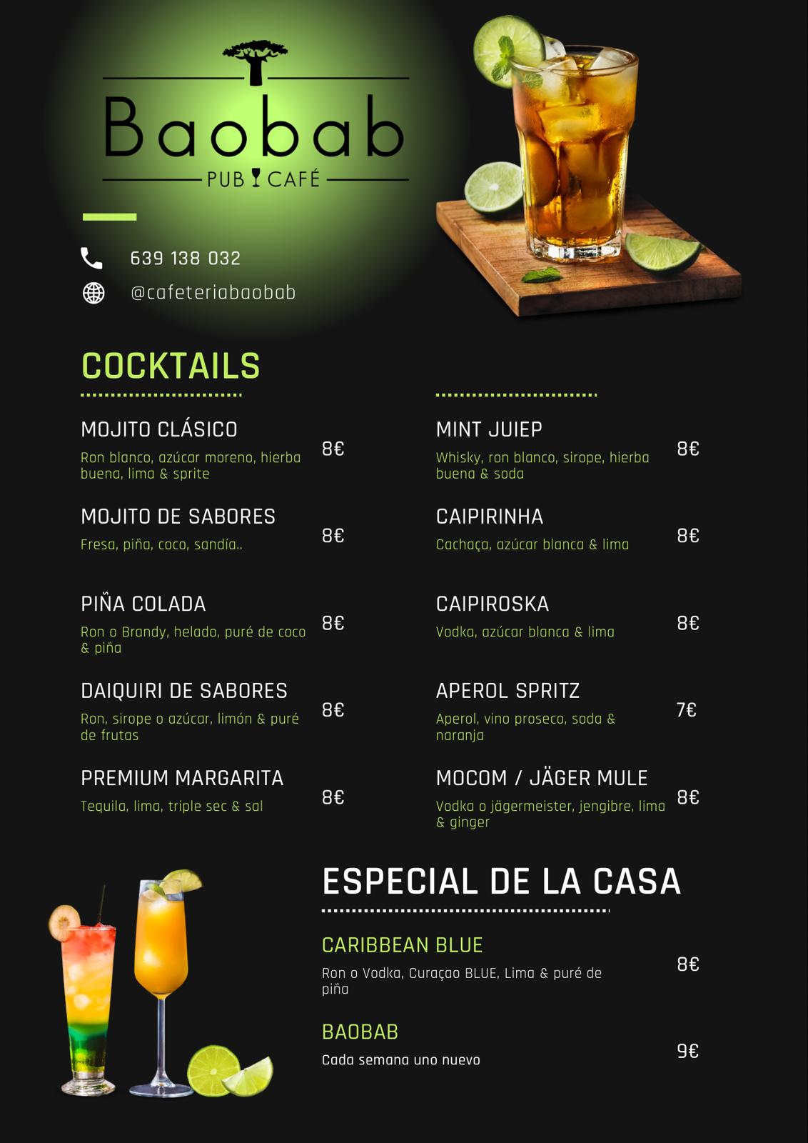 Carta de Cócteles